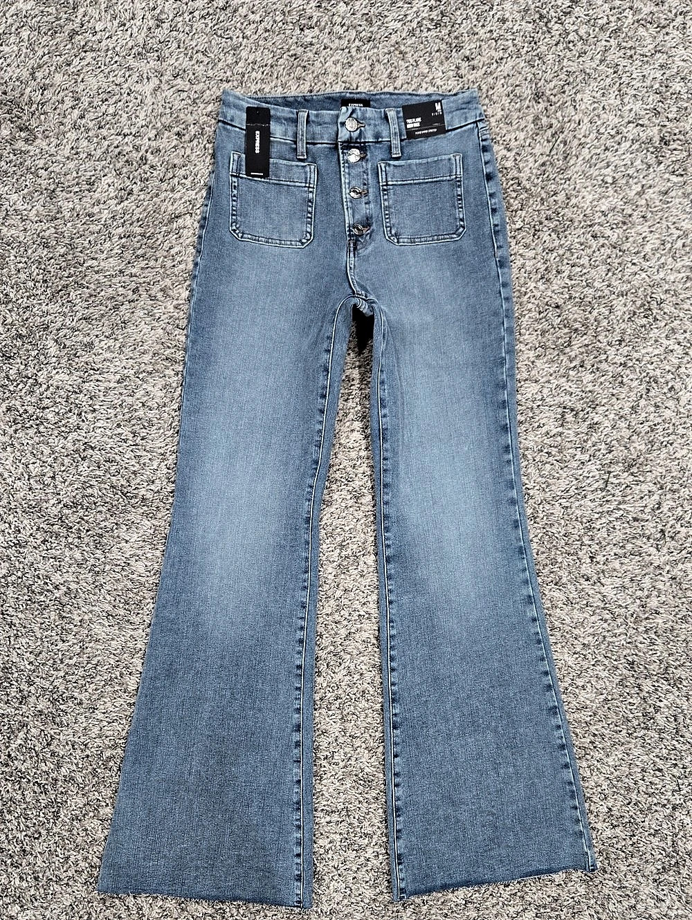 Express 70s High Rise Flare Hyper Stretch Jeans NWT